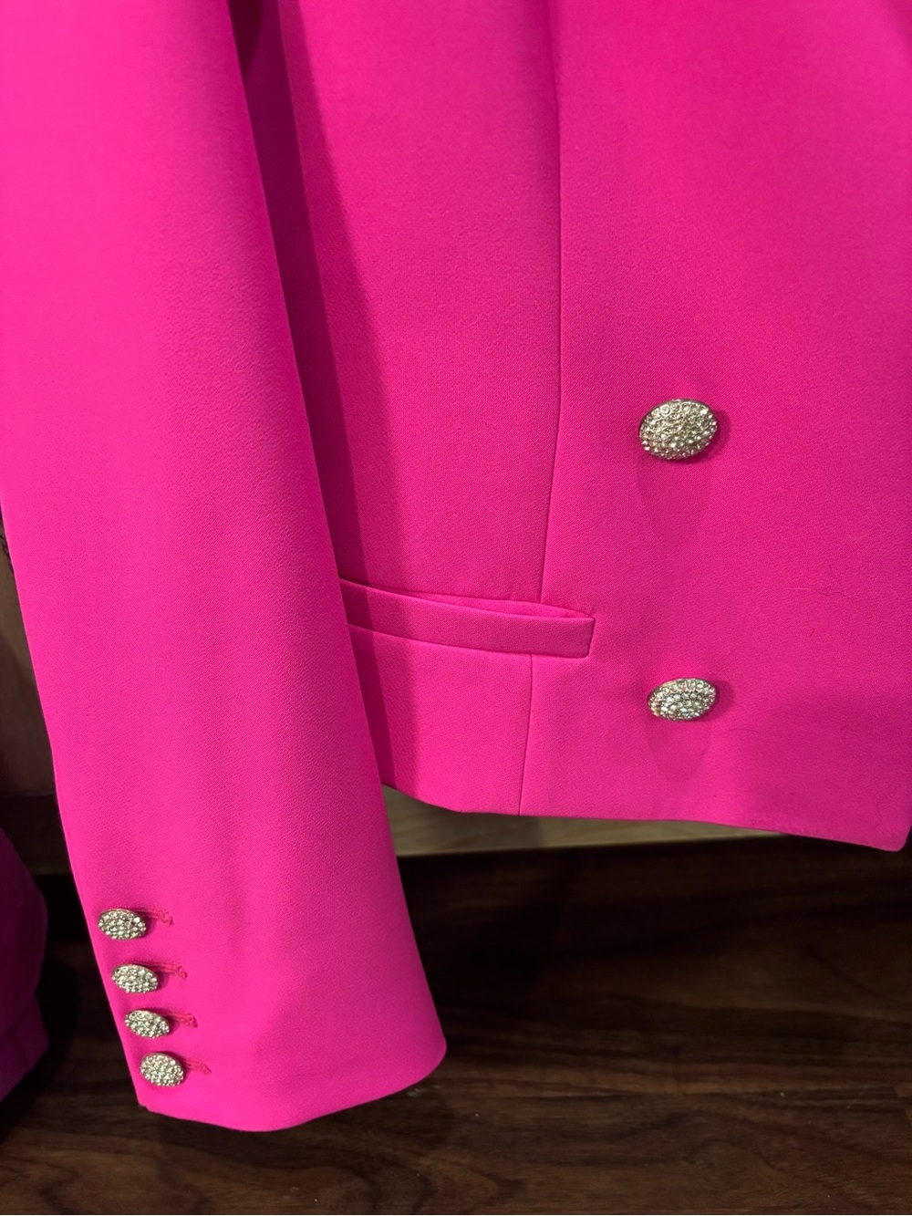 Generation Love Hot Pink Cropped Double-Breasted Blazer - Picture 4 of 5